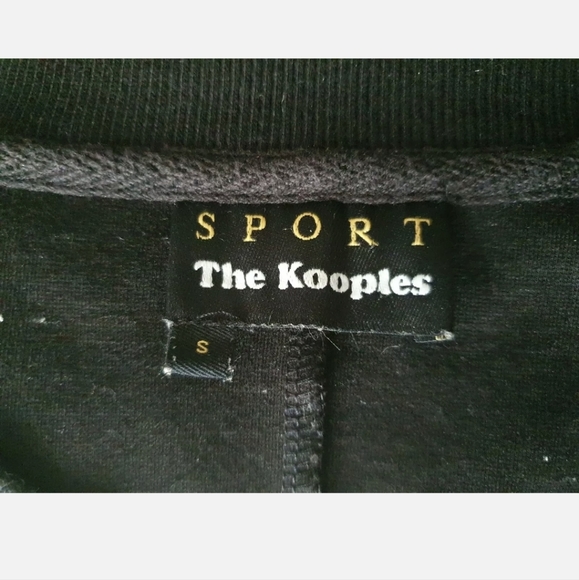 THE KOOPLES SPORT Sweatshirt Jumper Wool Cotton Black Woven Side Zip Small - Picture 7 of 8